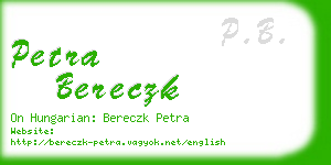 petra bereczk business card